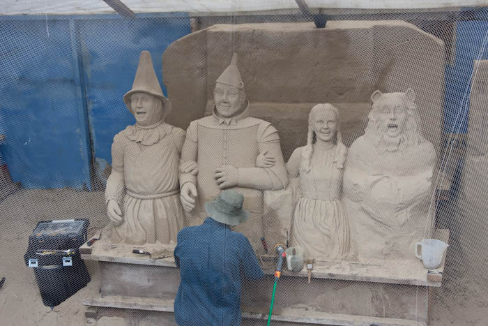 Sand Sculpture Wizard of Oz Weymouth Dorset Dorsetcamera